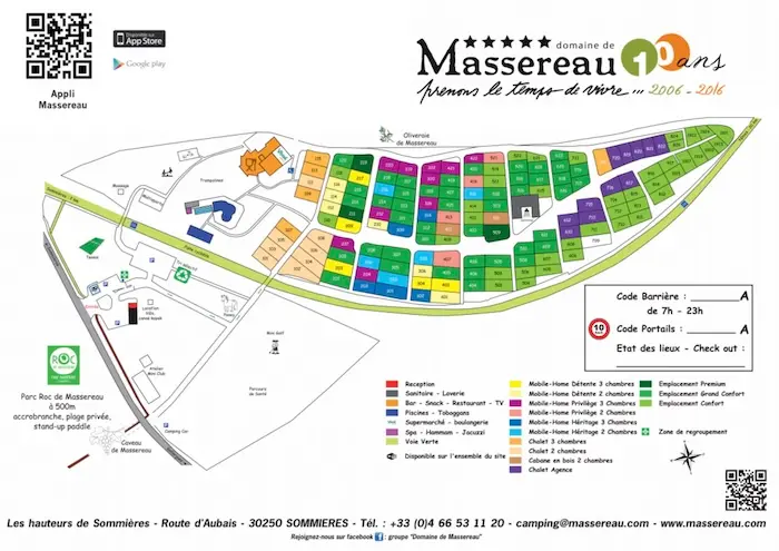 Plattegrond camping Domaine de Masserrau