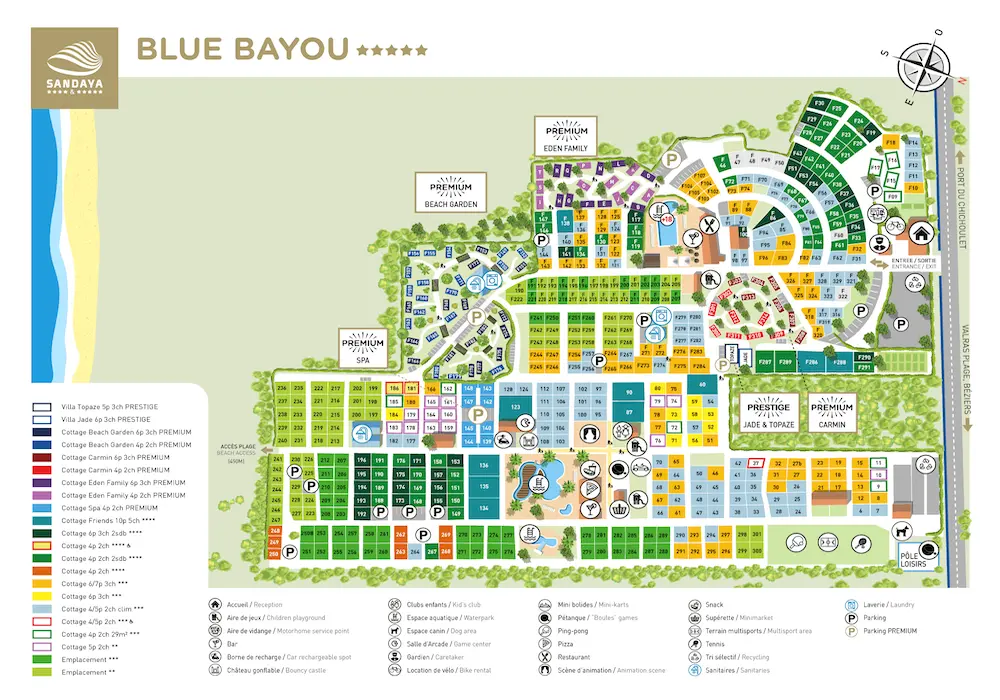 Plattegrond Camping Blue Bayou