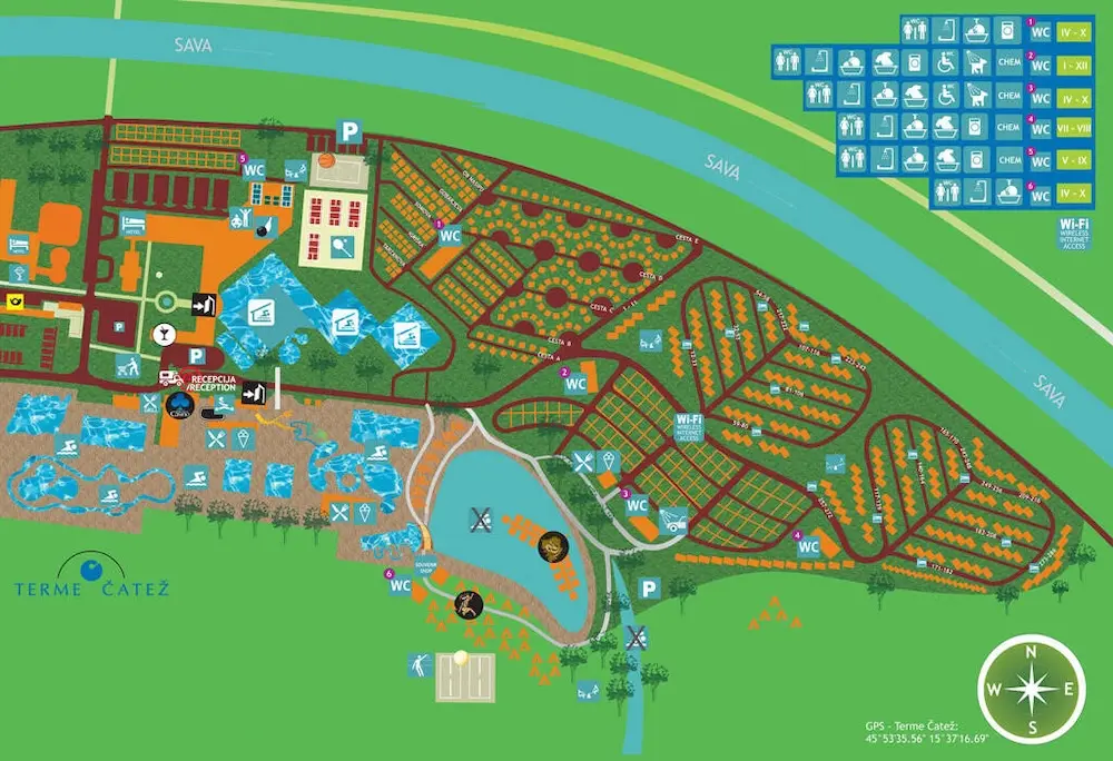 Plattegrond camping Terme Cartez