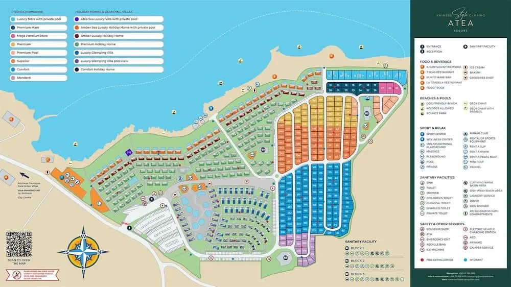 Plattegrond Camping Aminess Atea