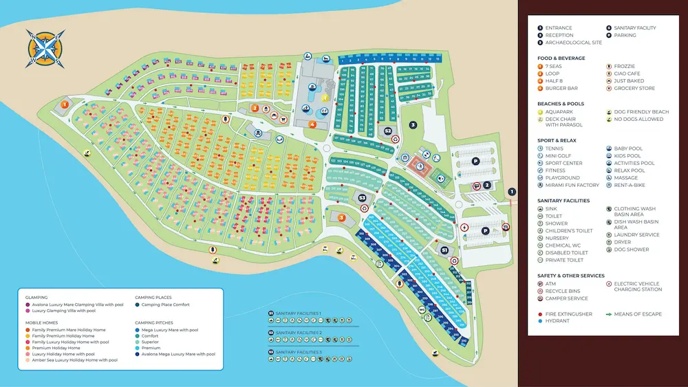 Plattegrond Camping Aminess Avalona