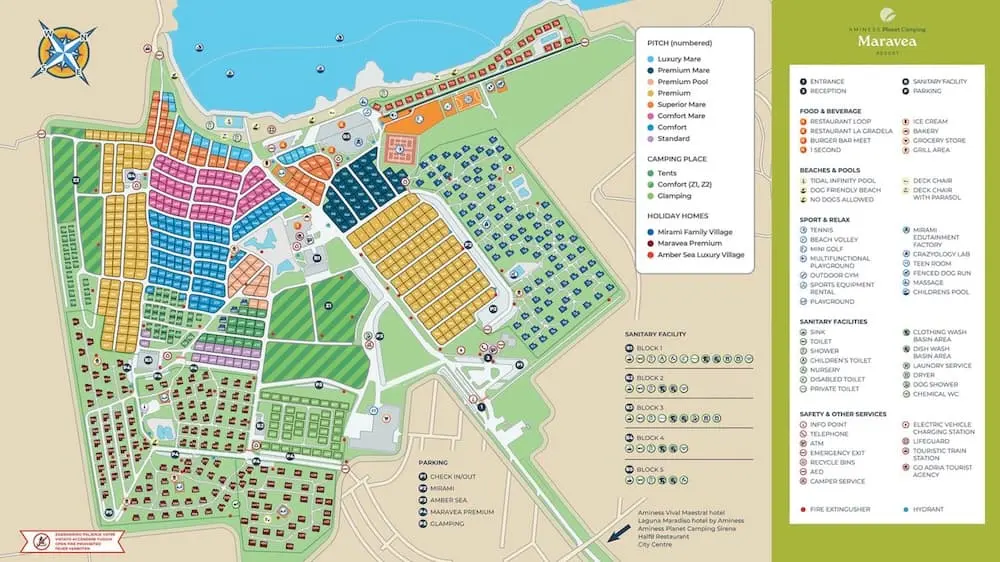 Plattegrond Camping Aminess Maravea
