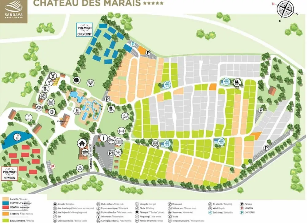 Plattegrond Camping Château des Marais
