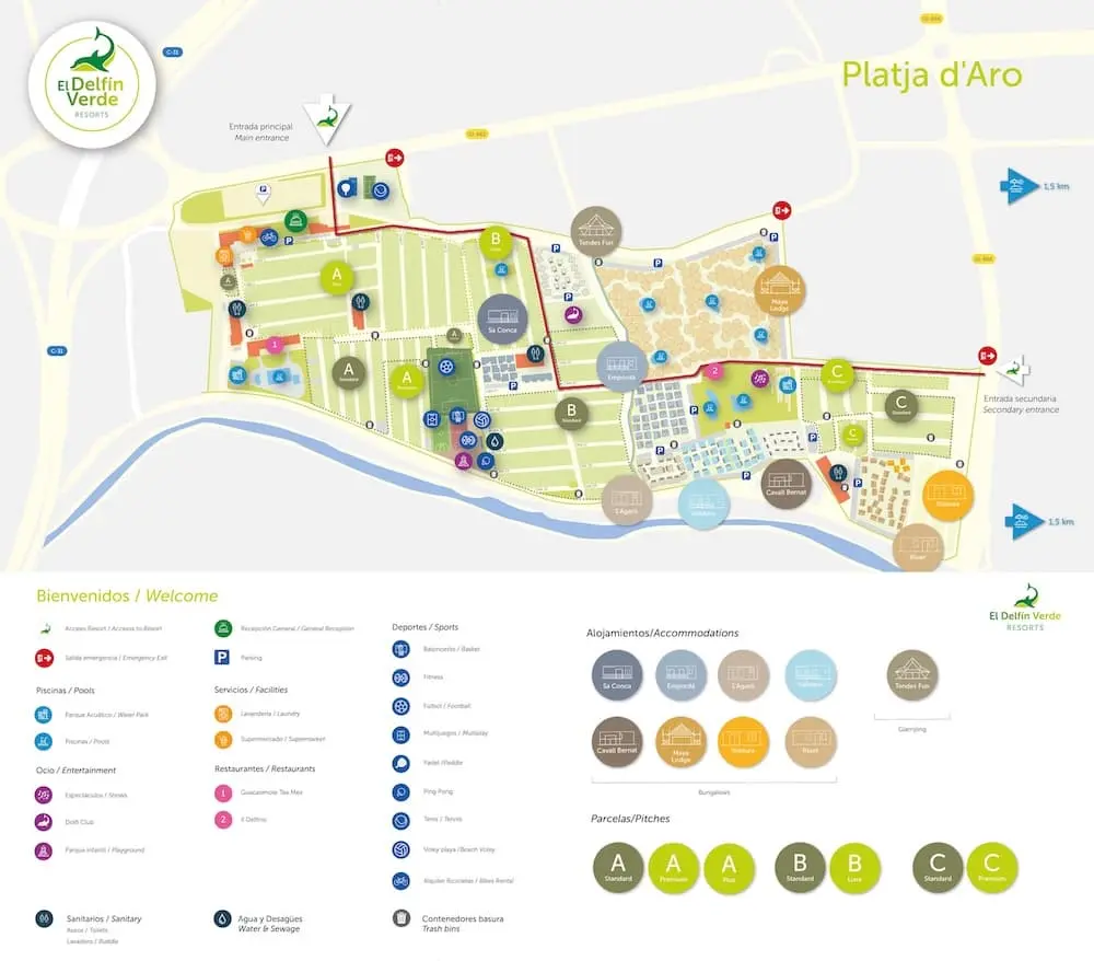 Plattegrond Camping El Delfin Verde