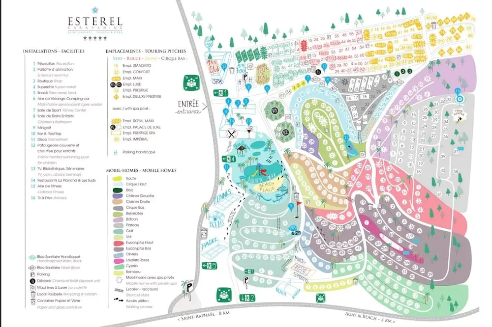Plattegrond Camping Esterel