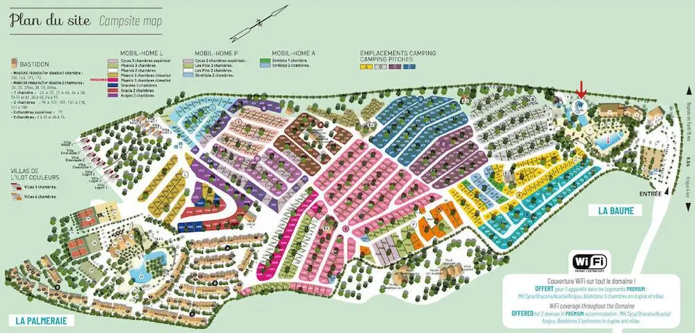 Plattegrond Camping La Baume