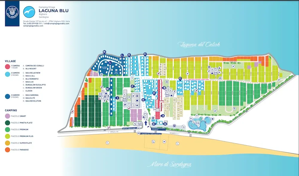 Plattegrond Camping Laguna Blu