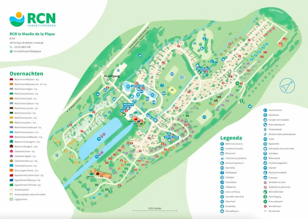 Plattegrond Camping Le Moulin de la Pique