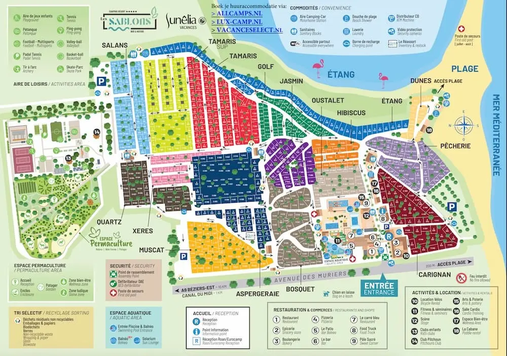 Plattegrond Camping Les Sablons