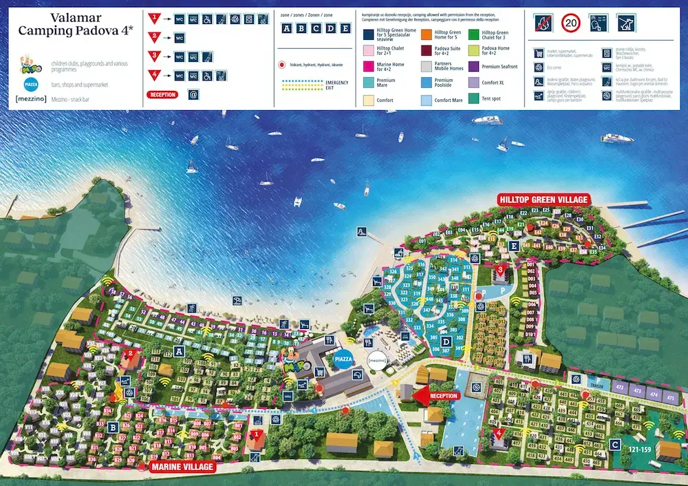 Plattegrond Camping Padova Premium