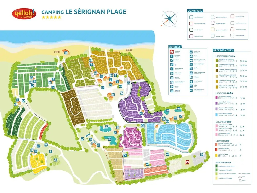 Plattegrond Camping Serigan Plage