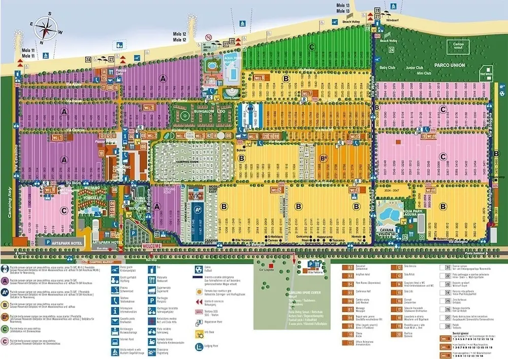 Plattegrond Camping Union Lido Mare