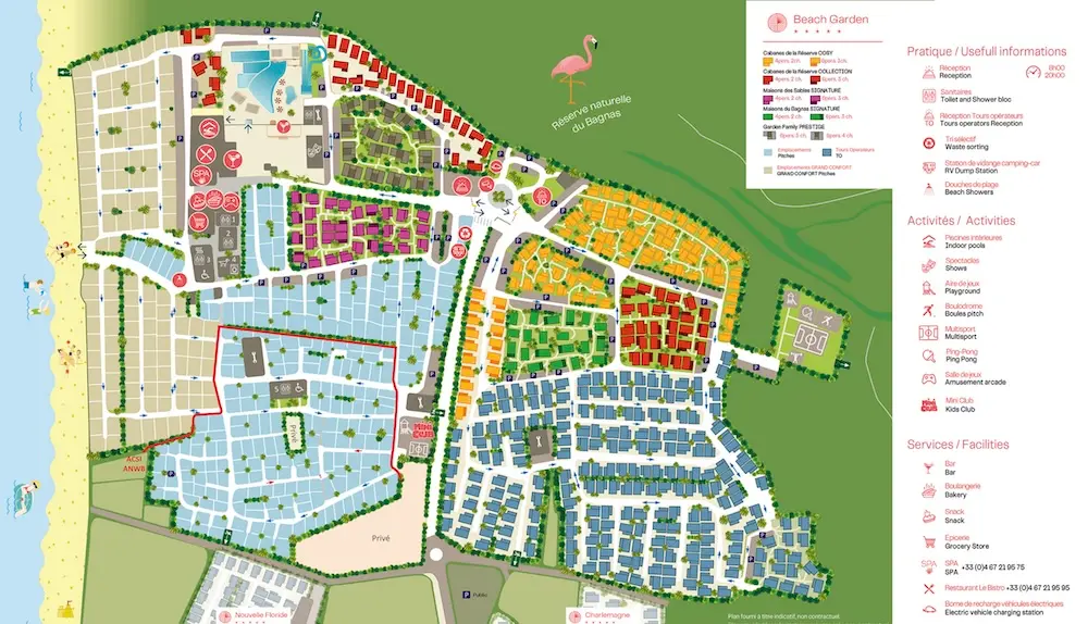 Plattegrond Camping Beach Garden