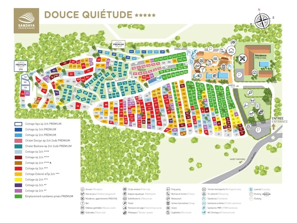 Plattegrond Camping Douce Quiétude