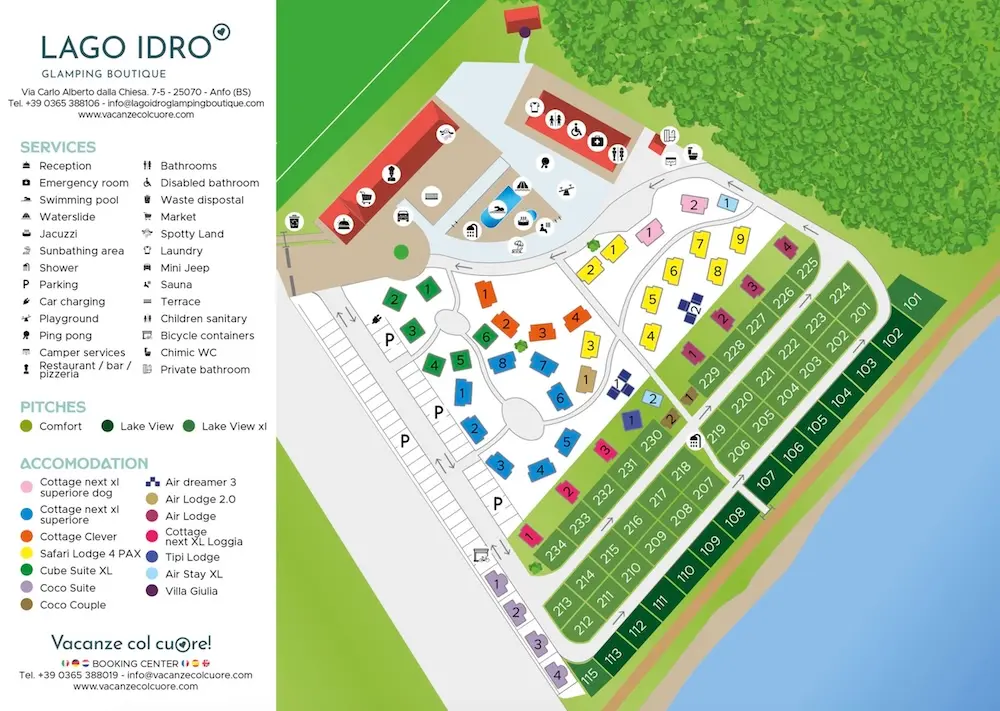 Plattegrond Camping Lago Idro Glamping Boutique