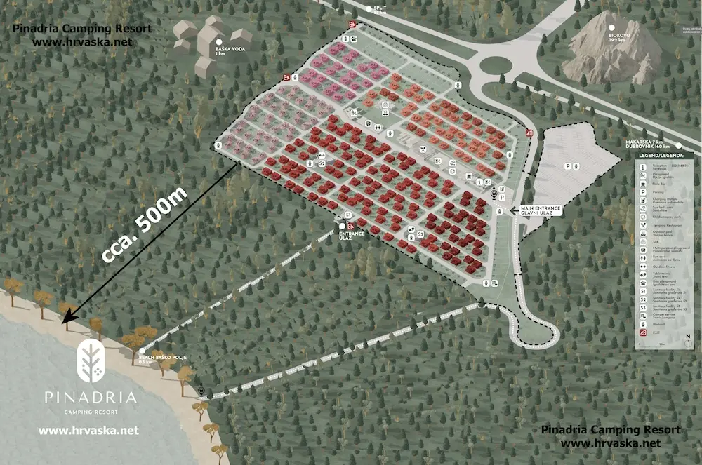 Plattegrond Pinadria Camping Resort