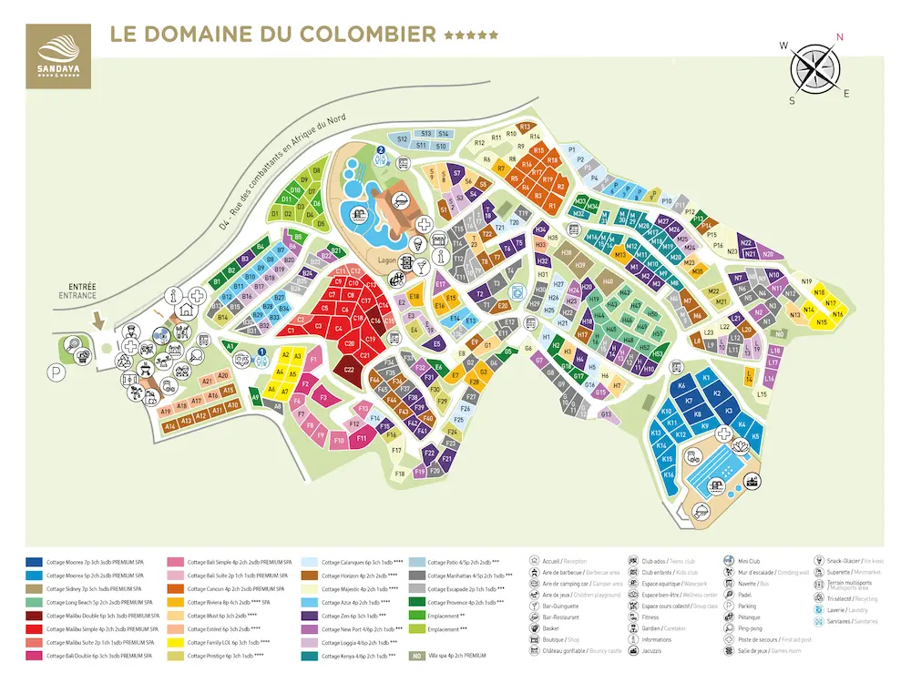 Plattegrond camping Domaine du Colombier