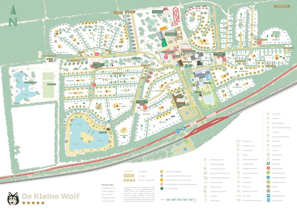Plattegrond camping de Kleine Wolf